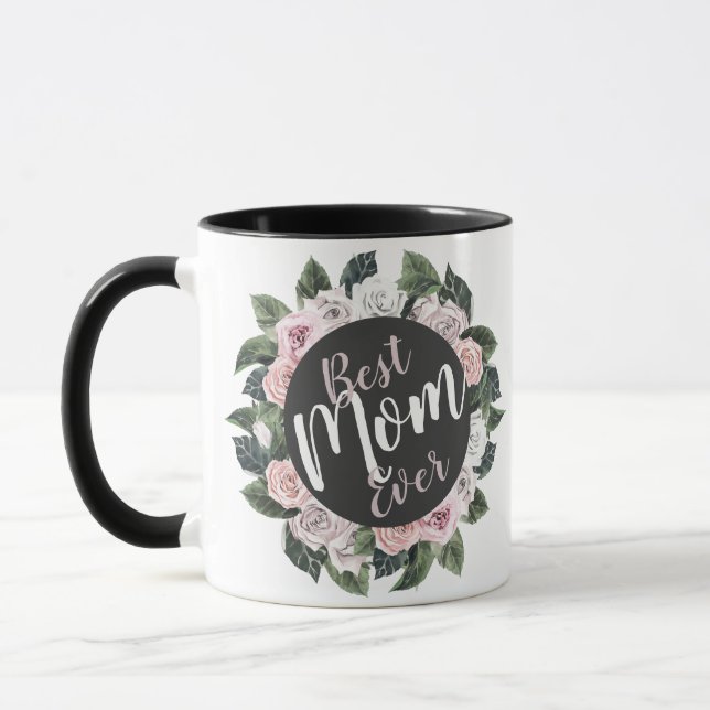 Best Mom Ever Floral Photo Mug (Left)