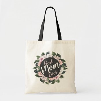 Best Mom Ever Floral Photo Tote Bag by MaggieMart at Zazzle