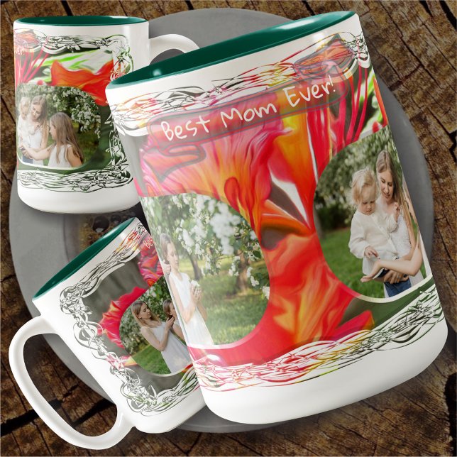 Best Mom Ever Flower 1583 Two-Tone Coffee Mug (Creator Uploaded)