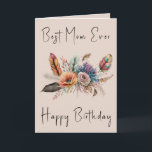 Best Mom Ever flowers birthday Card<br><div class="desc">Celebrate the amazing mom in your life with our "Best Mom Ever" birthday card from Zazzle! Adorned with beautiful, vibrant flowers, this card is perfect for showing your love and appreciation. Plus, there's plenty of space to add your own heartfelt message, making it truly special. Let your mom know just...</div>