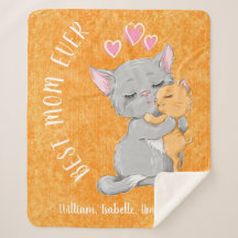 Best mom ever gift for mom hearts cute Cats yellow