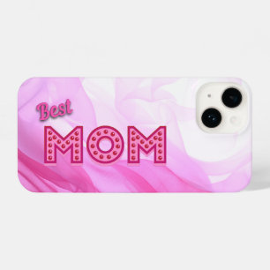 Best Mom Ever girly pink chiffon elegant modern iPhone 14 Case