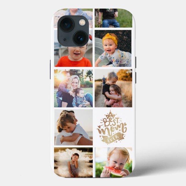 Best Mom Ever Gold  Photo Collage Mother's Day  Ca Case-Mate iPhone Case (Back)