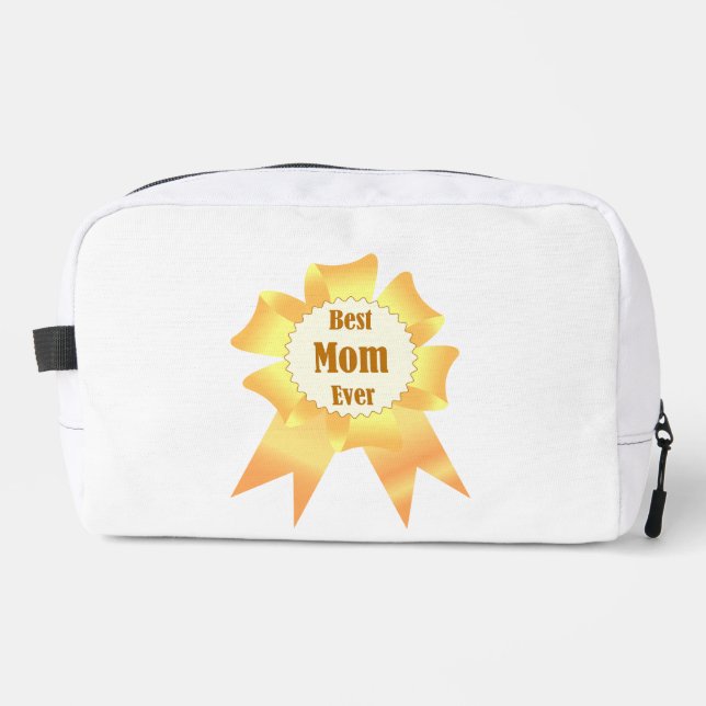 Best mom ever Golden winner award ribbon Dopp Kit (Front)