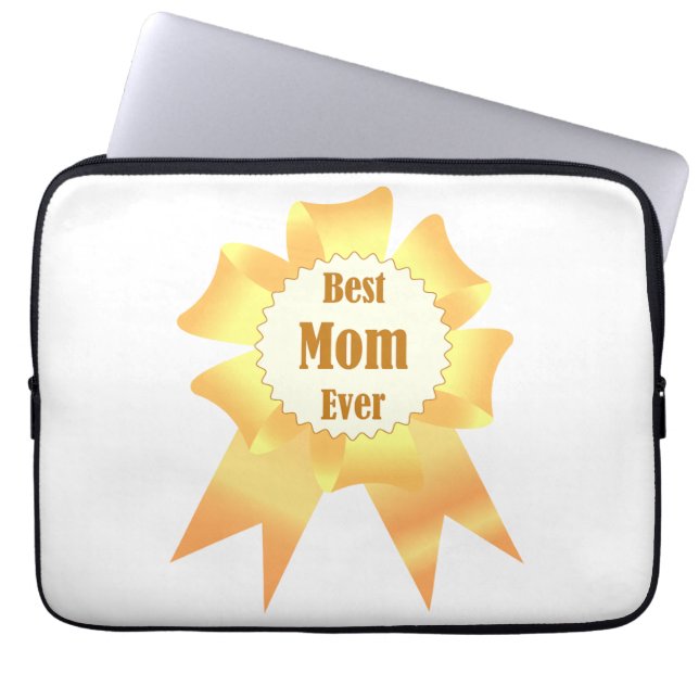 Best mom ever Golden winner award ribbon Laptop Sleeve (Front)