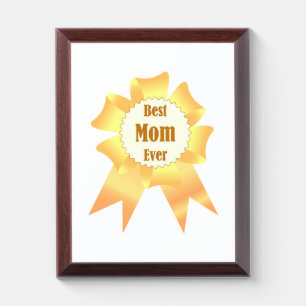 Best mom ever Golden winner award ribbon Plaque