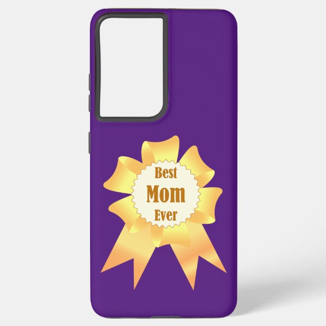 Best mom ever Golden winner award ribbon Samsung Galaxy Case (Back)