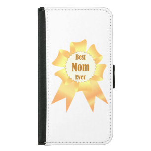 Best mom ever Golden winner award ribbon Samsung Galaxy S5 Wallet Case