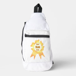 Best mom ever Golden winner award ribbon Sling Bag