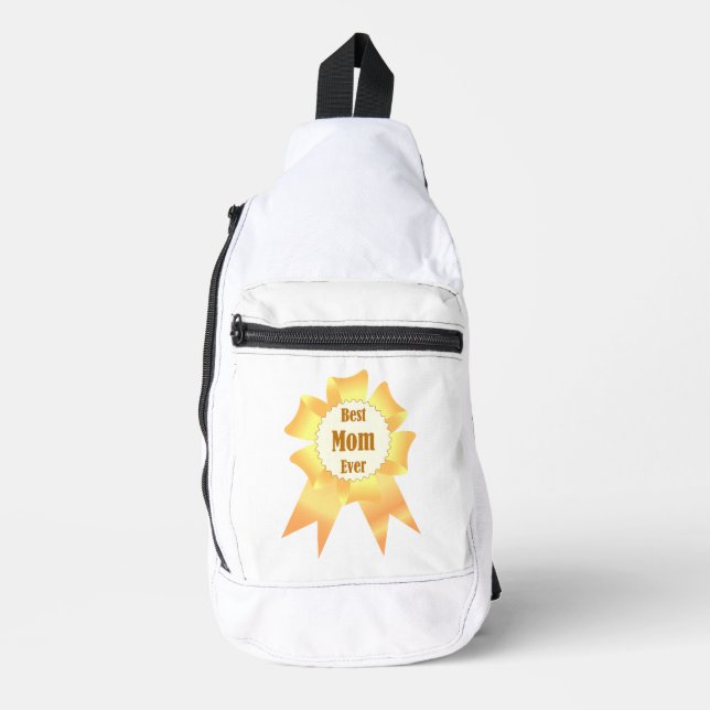 Best mom ever Golden winner award ribbon Sling Bag (Front)