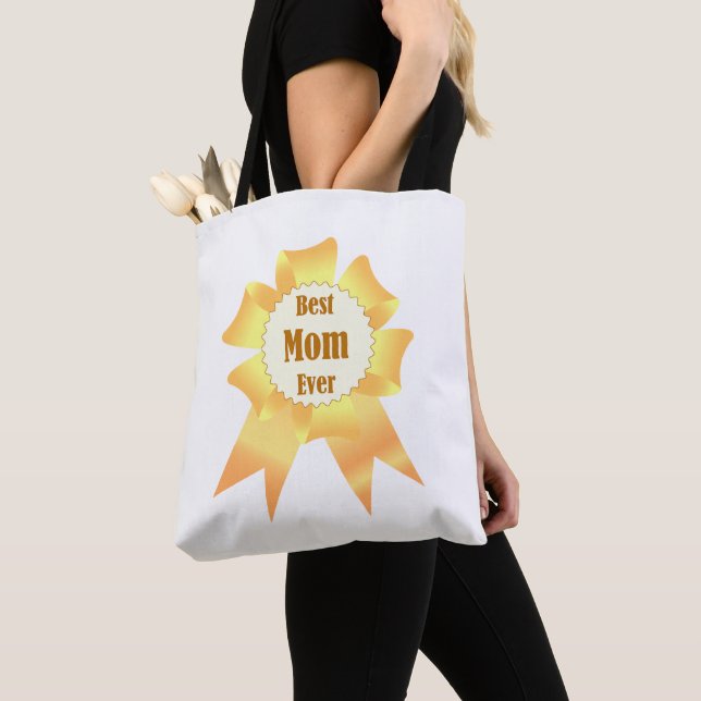 Best mom ever Golden winner award ribbon Tote Bag (Close Up)