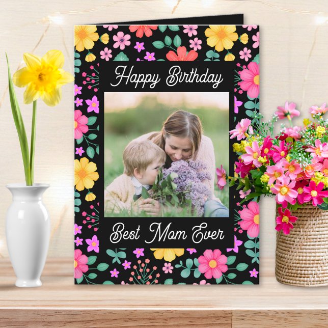 Best Mom Ever Happy Birthday Photo Collage Card (Creator Uploaded)