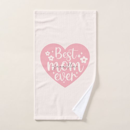 Best Mom Ever Heart Bath Towel Set