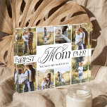 Best Mom Ever Heart Family Photo Collage keepsake Block<br><div class="desc">Celebrate mom with this elegant Best Mom Ever Heart Family Photo Collage Keepsake Photo Block designed to beautifully showcase 8 cherished memories in a modern and meaningful way. Featuring a minimal and elegant photo collage layout with space for 8 photos, this design keeps the focus on your most heartfelt moments...</div>