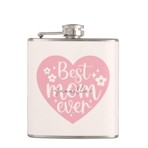 Best Mom Ever Heart Flask