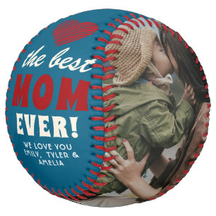 Best Mom Ever Heart Mother`s Day 2 Photo Softball
