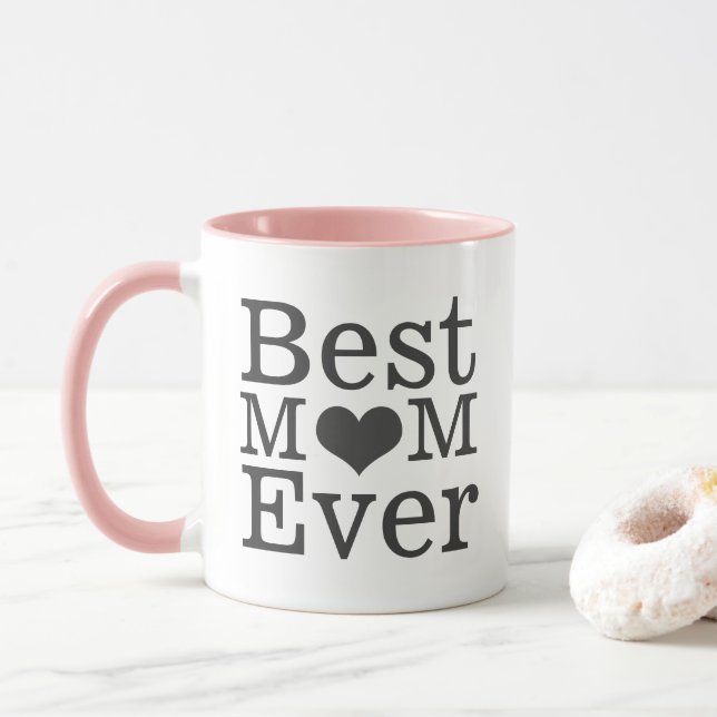 Best Mom Ever Heart Mug (With Donut)