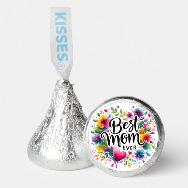 Best Mom Ever Hearts and Flowers Hershey®'s Kisses® (Front)