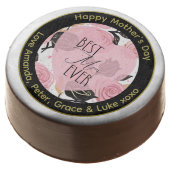 Best Mom Ever Hearts and Roses Chocolate Covered Oreo (Angled)