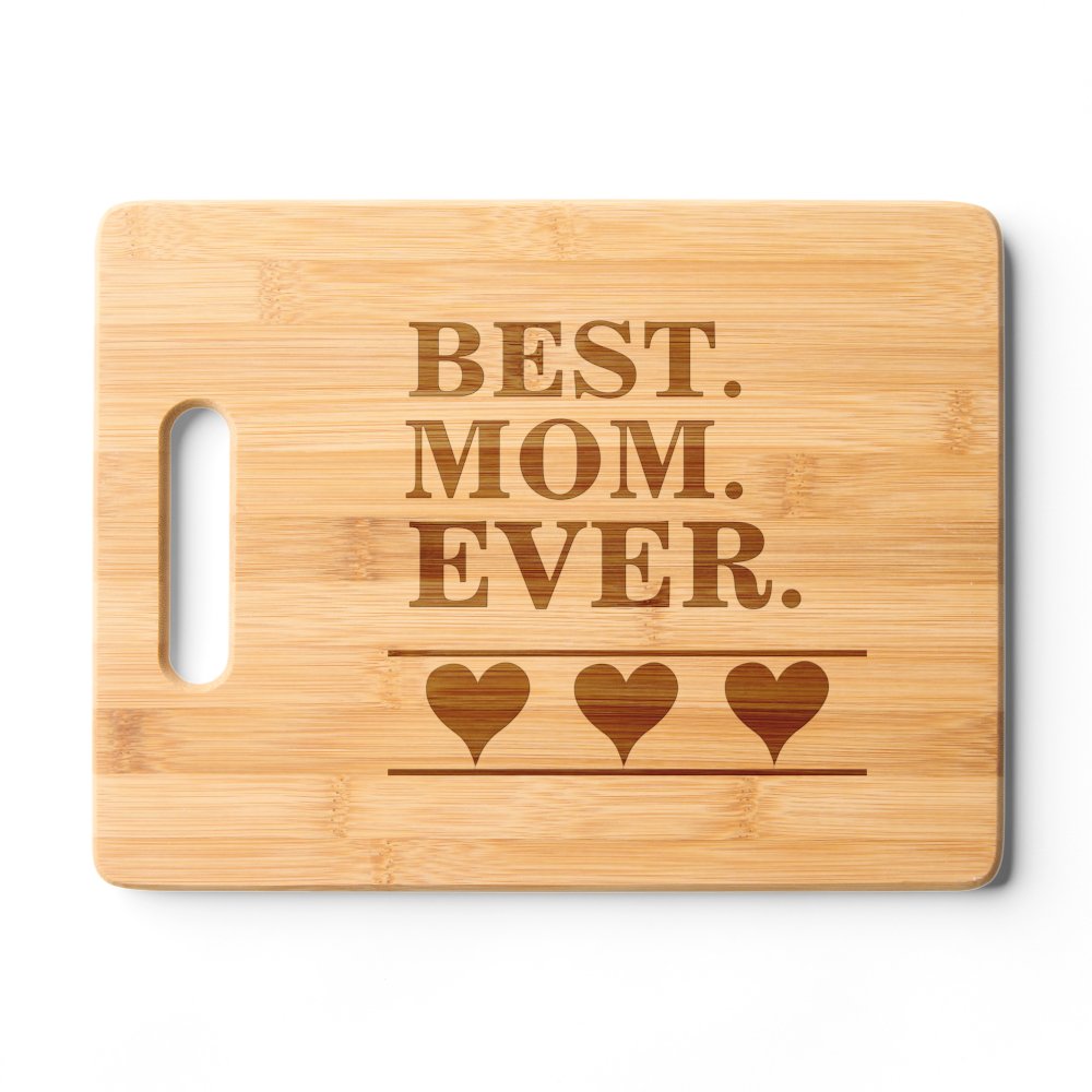 Discover Best Mom Ever Hearts Custom Cutting Board
