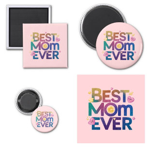 Best Mom Ever Hearts & Flowers Magnet