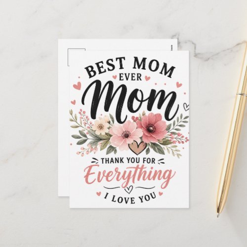 Best Mom Ever Holiday Postcard