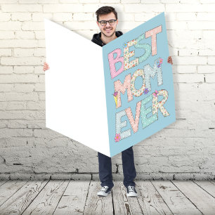 Best Mom Ever Huge Blue Mothers Day Card