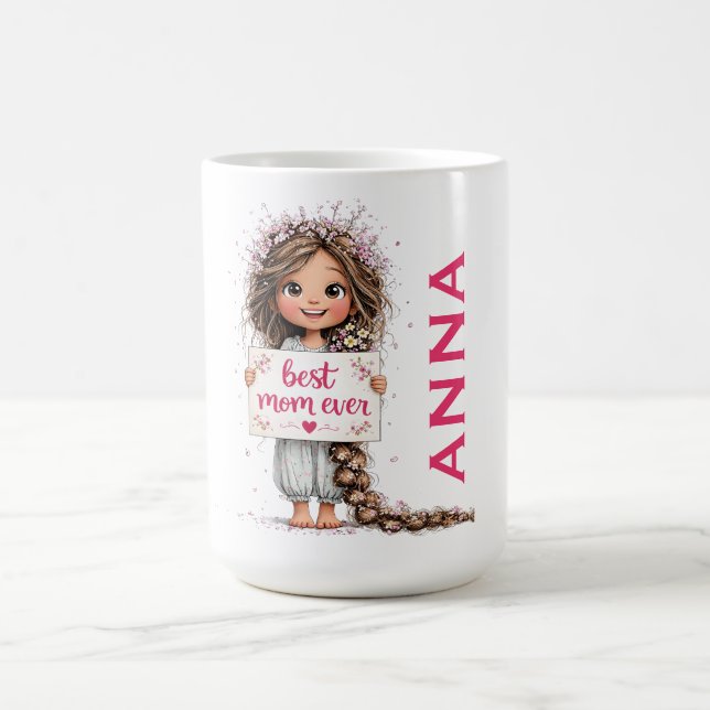 Best Mom Ever Illustration Mug Gift (Center)
