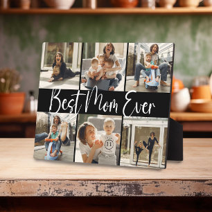 "Best Mom Ever' Keepsake 6 Photo Collage Plaque