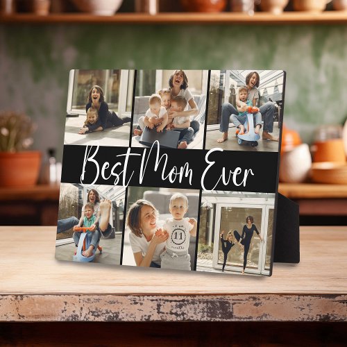 Best Mom Ever Keepsake 6 Photo Collage Plaque