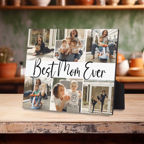 Best Mom Ever Keepsake 6 Photo Collage Plaque