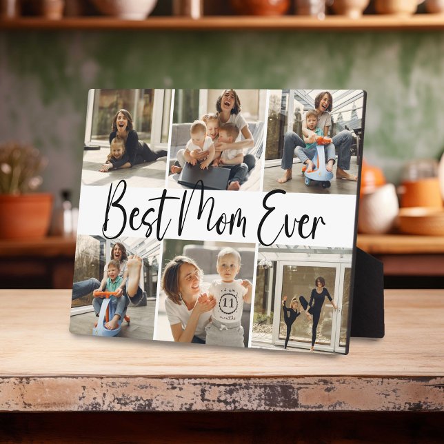 "Best Mom Ever' Keepsake 6 Photo Collage Plaque (Creator Uploaded)