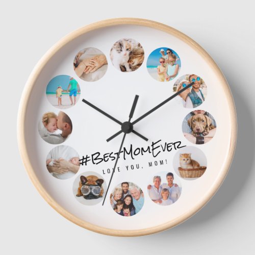  Best Mom Ever Modern 12 Photos Family  Pet Clock