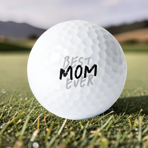 Best Mom Ever Modern Black and Gray Grunge Golf Balls
