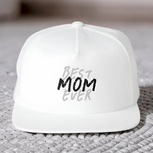Best Mom Ever Modern Black and Gray Grunge Snap Back Hat
