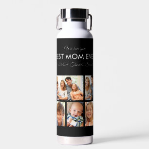 Best Mom Ever Modern Custom Photo Collage Water Bottle