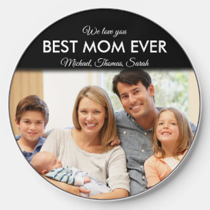 Best Mom Ever Modern Custom Photo Collage Wireless Charger