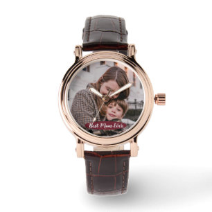 Best Mom Ever Modern Custom Photo Text Mother Gift Watch