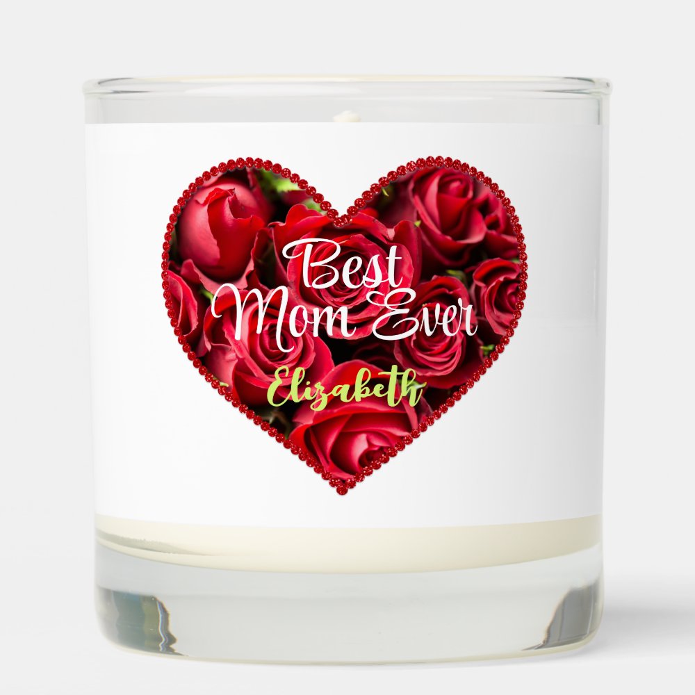 Discover Best Mom Ever Modern Floral Elegant Mothers Day Scented Candle