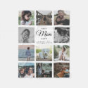 Best Mom Ever Modern Instagram Cute Photo Collage Fleece Blanket