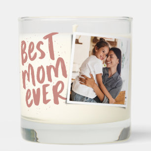 Best mom ever modern light pink photo Mother's Day Scented Candle