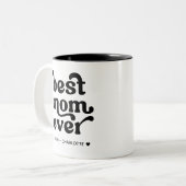 Best Mom Ever Modern Mommy Kids Names Mother's Day Two-Tone Coffee Mug (Front Left)
