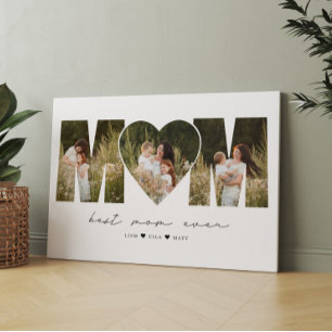 Best Mom Ever Modern Photo Collage Gift For Mother Canvas Print