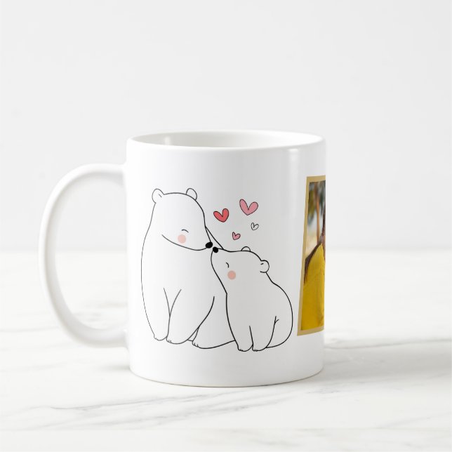 Best Mom Ever Modern Photo Mama Bear Mother's Day Coffee Mug (Left)