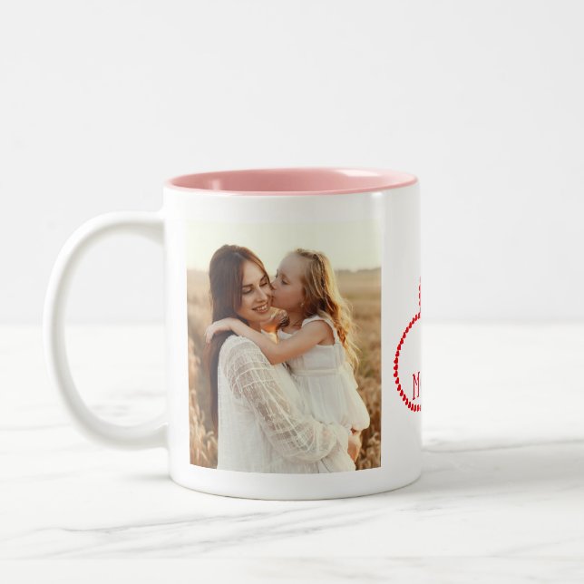 Best mom ever modern photo Mother's Day Two-Tone Coffee Mug (Left)