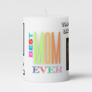 Best Mom Ever: Modern Photo Pillar Candle