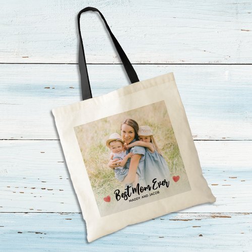 Best Mom Ever Modern Photo Tote Bag