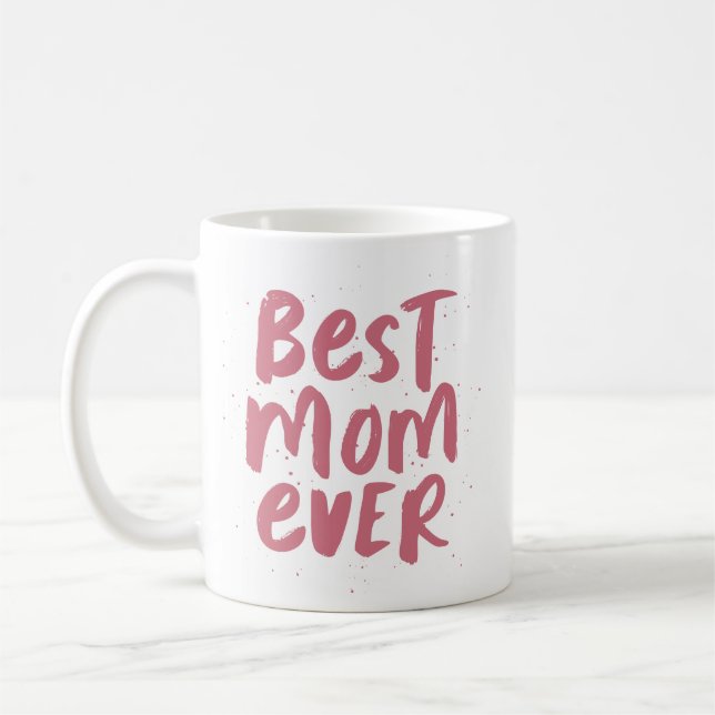 Best mom ever modern pink photo mother's day coffee mug (Left)