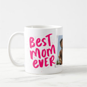 Best mom ever modern pink photo Mother's Day Coffee Mug