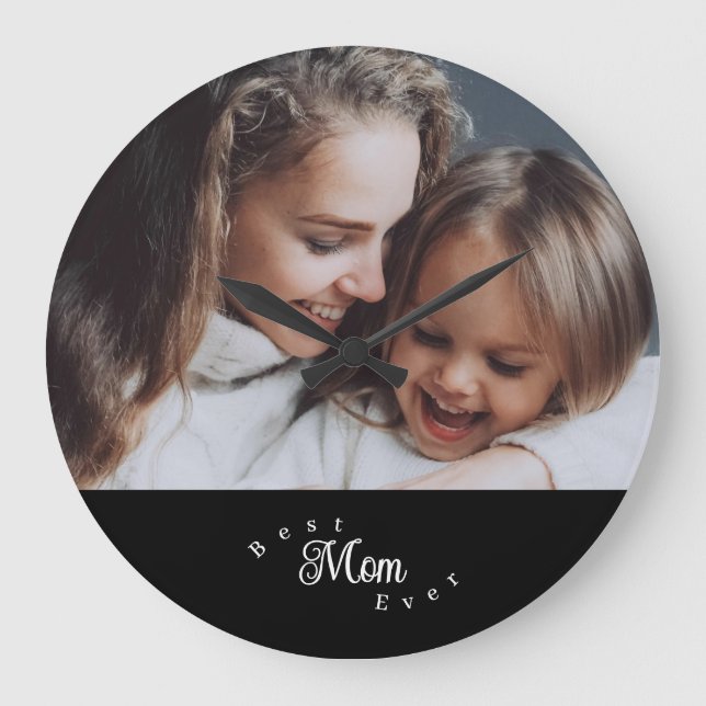 Best Mom Ever Modern Simple Large Clock (Front)